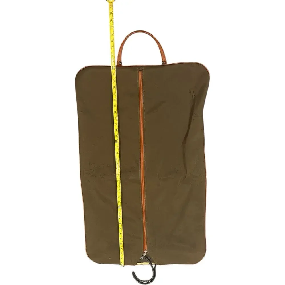 Mr Roberts RARE Vtg Olive Green Garment Travel Bag Green Red Status Stripe 36x22